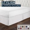 imageHC Collection Bed Skirt Soft Microfiber Box Spring Cover Bed Skirting Queen Size 14quot Inch Drop Wrinkle ampamp Fade Resistant  GrayWhite