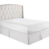 imageHC Collection Bed Skirt Soft Microfiber Box Spring Cover Bed Skirting Queen Size 14quot Inch Drop Wrinkle ampamp Fade Resistant  GrayWhite