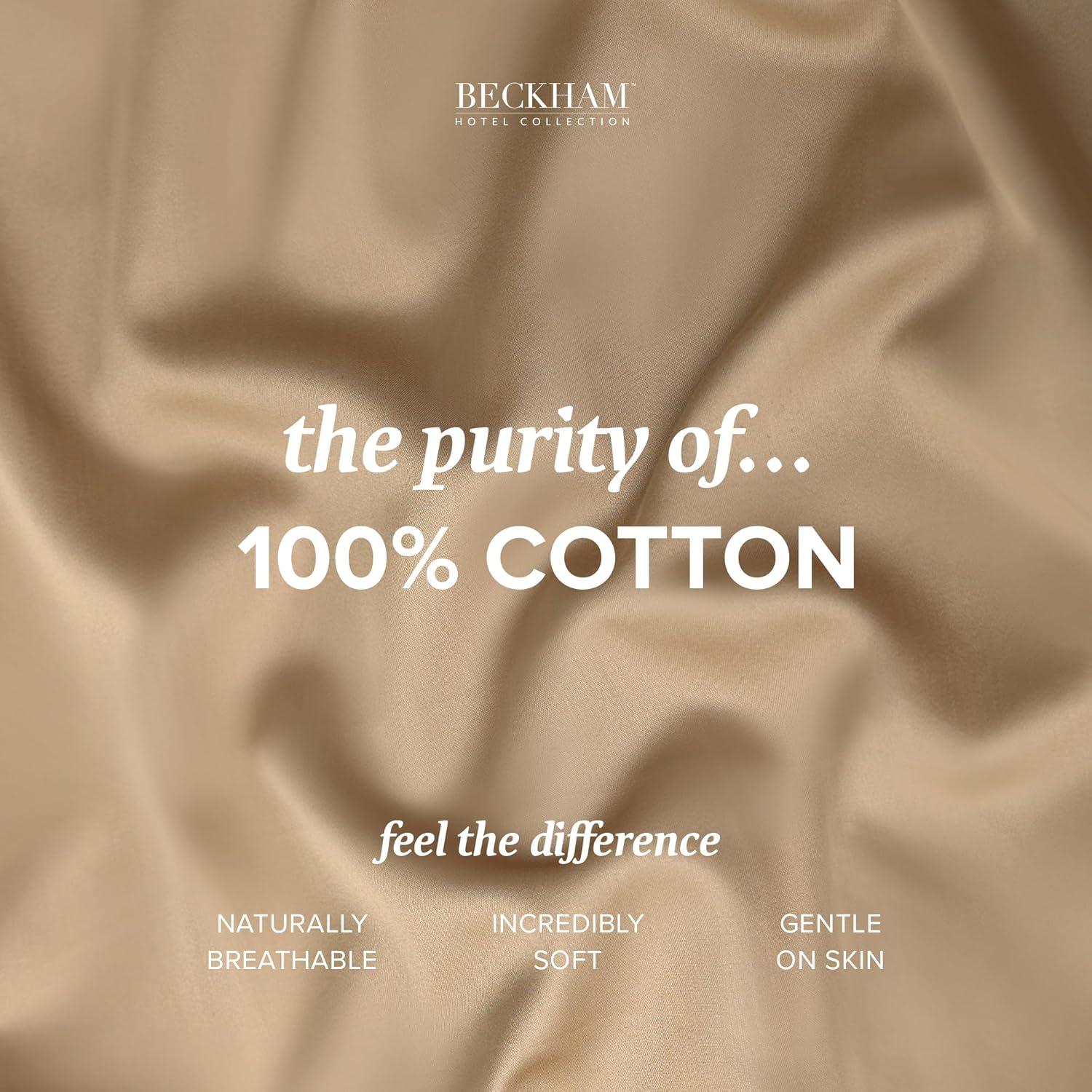 imageBeckham Hotel Collection White Cooling ampamp Sand Cotton Pillowcases  King