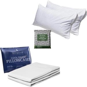 imageBeckham Hotel Collection King Size Pillow Protectors ampamp Cooling Pillowcases  Set of 2