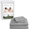 imageBeckham Hotel Collection California King Size Mattress Pad amp Dark Gray Cotton Sheet Set Deep Pocket All Season Use
