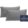 imageBeckham Hotel Collection 4Piece Cotton Sheet Set with 2 Additional Cooling Pillowcases for Hot Sleepers Queen Dark Gray