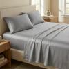imageBeckham Hotel Collection Queen Sheet Set 100 Cotton 500TC Sateen 4 Pillowcases 16 Deep Pocket Fitted Sheet MoistureWicking 6Piece Dark Gray