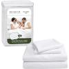 imageBeckham Hotel Collection Full Size Mattress Pad amp White Cotton Sheet Set Deep Pocket All Season Use