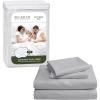 imageBeckham Hotel Collection King Size Mattress Pad amp Gray Cotton Sheet Set Deep Pocket All Season Use