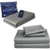 imageBeckham Hotel Collection Queen Sheet Set 100 Cotton 500TC Sateen 4 Pillowcases 16 Deep Pocket Fitted Sheet MoistureWicking 6Piece Dark Gray