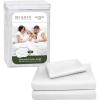 imageBeckham Hotel Collection Twin XL Size Mattress Pad amp White Cotton Sheet Set Deep Pocket All Season Use