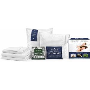 imageBeckham Hotel Collection Queen Hotel Bed Luxury Bundle  Cotton Sheets Down Alternative Pillows Cooling Pillowcases Pillow Protectors amp Waterproof Mattress Protector  Refined Hotel Comfort