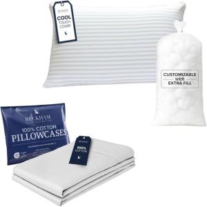 imageBeckham Hotel Collection Summer Sanctuary Queen Pillow amp Cotton Pillowcases White