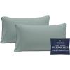 imageBeckham Hotel Collection Cooling Pillowcases for Hot Sleepers StandardQueen Cool Touch Pillow Cases White 4 Pieces02  Aqua Gray