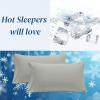 imageBeckham Hotel Collection Cooling Pillowcases for Hot Sleepers StandardQueen Cool Touch Pillow Cases White 4 Pieces02  Aqua Gray
