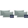 imageBeckham Hotel Collection Cooling Pillowcases for Hot Sleepers StandardQueen Cool Touch Pillow Cases White 4 Pieces02  Aqua Gray