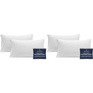 imageBeckham Hotel Collection Cooling Pillowcases for Hot Sleepers StandardQueen Cool Touch Pillow Cases White 4 Pieces01  White