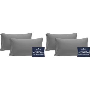 imageBeckham Hotel Collection Cooling Pillowcases for Hot Sleepers StandardQueen Cool Touch Pillow Cases White 4 Pieces03  Dark Gray