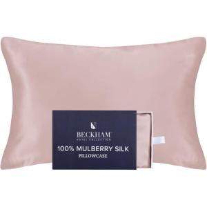 imageBeckham Hotel Collection Silk Pillow Case with Zipper 100 Mulberry Silk Pillowcase for Hair amp Skin 22 Momme 6A Grade OekoTEX Certified 1PC Queen Cherry PinkCherry Pink