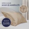 imageBeckham Hotel Collection Adjustable Cooling Pillow with Mulberry Silk Pillowcase for Hot Sleeper amp Beauty Sleep 1PC Set King Champagne