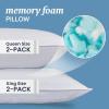 imageBeckham Hotel Collection King Size Memory Foam Adjustable Fill Bed Pillows Set of 2  Cooling Shredded Foam Pillow for Back Stomach or Side Sleepers Pack of 2