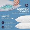 imageBeckham Hotel Collection King Size Memory Foam Adjustable Fill Bed Pillows Set of 2  Cooling Shredded Foam Pillow for Back Stomach or Side Sleepers Pack of 2