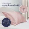 imageBeckham Hotel Collection Pillows with 2 Silk Pillowcases for Hair amp Skin 22 Momme 6A Grade Mulberry Silk Queen Cherry Pink