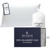 imageBeckham Hotel Collection Adjustable Cooling Pillow with Mulberry Silk Pillowcase for Hot Sleeper amp Beauty Sleep 1PC Set Queen Silver Cloud