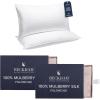 imageBeckham Hotel Collection Pillows with 2 Silk Pillowcases for Hair amp Skin 22 Momme 6A Grade Mulberry Silk King Cherry Pink