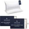 imageBeckham Hotel Collection Pillows with 2 Silk Pillowcases for Hair amp Skin 22 Momme 6A Grade Mulberry Silk King Ivory