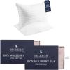 imageBeckham Hotel Collection Pillows with 2 Silk Pillowcases for Hair amp Skin 22 Momme 6A Grade Mulberry Silk Queen Cherry Pink