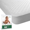 image:imageSafeRest Waterproof King Size Mattress Protector  Fitted with Stretchable Pockets  Machine Washable Cotton Blend Mattress Cover for BedOff White
