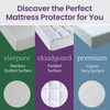 image:imageSafeRest Waterproof King Size Mattress Protector  Fitted with Stretchable Pockets  Machine Washable Cotton Blend Mattress Cover for BedOff White