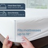 image:imageSafeRest Waterproof King Size Mattress Protector  Fitted with Stretchable Pockets  Machine Washable Cotton Blend Mattress Cover for BedPure White
