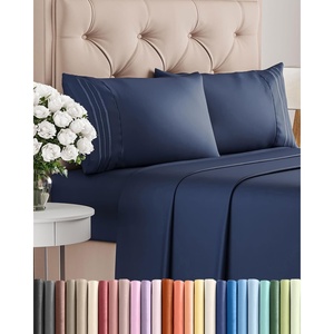 image:imageQueen Size 4 Piece Sheet Set  Comfy Breathable amp Cooling Sheets  Hotel Luxury Bed Sheets for Women and Men  Deep Pockets EasyFit Soft and Wrinkle Free Sheets  Navy Blue OekoTex Bed Sheet Set