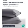 image:imageBeckham Hotel Collection Cooling Pillowcases for Hot Sleepers StandardQueen Size Set of 2 Cool Touch Pillow Cases Envelope Closure Silky Soft Breathable Light Gray04  Dark Gray