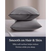 image:imageBeckham Hotel Collection Cooling Pillowcases for Hot Sleepers StandardQueen Size Set of 2 Cool Touch Pillow Cases Envelope Closure Silky Soft Breathable Light Gray04  Dark Gray