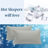 image:imageBeckham Hotel Collection Cooling Pillowcases for Hot Sleepers StandardQueen Size Set of 2 Cool Touch Pillow Cases Envelope Closure Silky Soft Breathable Light Gray06  Aqua Gray