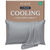image:imageBeckham Hotel Collection Cooling Pillowcases for Hot Sleepers StandardQueen Size Set of 2 Cool Touch Pillow Cases Envelope Closure Silky Soft Breathable Light Gray02  Light Gray
