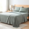 image:imageBeckham Hotel Collection 100 Cotton Queen Sheet Set 4Piece Light Gray  500 Thread Count Silky Soft Weave Breathable AntiPilling 16Inch Pocket AllAround Elastic Gets Softer with Every Wash06  Aqua Gray