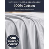 image:imageBeckham Hotel Collection 100 Cotton Queen Sheet Set 4Piece Light Gray  500 Thread Count Silky Soft Weave Breathable AntiPilling 16Inch Pocket AllAround Elastic Gets Softer with Every Wash03  Gray