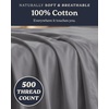 image:imageBeckham Hotel Collection 100 Cotton Queen Sheet Set 4Piece Light Gray  500 Thread Count Silky Soft Weave Breathable AntiPilling 16Inch Pocket AllAround Elastic Gets Softer with Every Wash04  Dark Gray