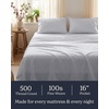 image:imageBeckham Hotel Collection 100 Cotton Queen Sheet Set 4Piece Light Gray  500 Thread Count Silky Soft Weave Breathable AntiPilling 16Inch Pocket AllAround Elastic Gets Softer with Every Wash03  Gray