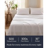 image:imageBeckham Hotel Collection 100 Cotton Queen Sheet Set 4Piece Light Gray  500 Thread Count Silky Soft Weave Breathable AntiPilling 16Inch Pocket AllAround Elastic Gets Softer with Every Wash01  White