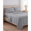 image:imageBeckham Hotel Collection 100 Cotton Queen Sheet Set 4Piece Light Gray  500 Thread Count Silky Soft Weave Breathable AntiPilling 16Inch Pocket AllAround Elastic Gets Softer with Every Wash02  Light Gray
