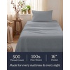 image:imageBeckham Hotel Collection 100 Cotton Queen Sheet Set 4Piece Light Gray  500 Thread Count Silky Soft Weave Breathable AntiPilling 16Inch Pocket AllAround Elastic Gets Softer with Every Wash02  Light Gray