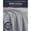 image:imageBeckham Hotel Collection 100 Cotton Queen Sheet Set 4Piece Light Gray  500 Thread Count Silky Soft Weave Breathable AntiPilling 16Inch Pocket AllAround Elastic Gets Softer with Every Wash02  Light Gray
