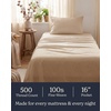 image:imageBeckham Hotel Collection 100 Cotton Queen Sheet Set 4Piece Light Gray  500 Thread Count Silky Soft Weave Breathable AntiPilling 16Inch Pocket AllAround Elastic Gets Softer with Every Wash05  Sand