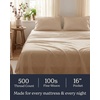 image:imageBeckham Hotel Collection 100 Cotton Queen Sheet Set 4Piece Light Gray  500 Thread Count Silky Soft Weave Breathable AntiPilling 16Inch Pocket AllAround Elastic Gets Softer with Every Wash05  Sand