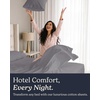 image:imageBeckham Hotel Collection 100 Cotton Queen Sheet Set 4Piece Light Gray  500 Thread Count Silky Soft Weave Breathable AntiPilling 16Inch Pocket AllAround Elastic Gets Softer with Every Wash04  Dark Gray