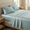 image:imageBeckham Hotel Collection 100 Cotton Queen Sheet Set 4Piece Light Gray  500 Thread Count Silky Soft Weave Breathable AntiPilling 16Inch Pocket AllAround Elastic Gets Softer with Every Wash06  Aqua Gray