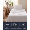 image:imageBeckham Hotel Collection 100 Cotton Queen Sheet Set 4Piece Light Gray  500 Thread Count Silky Soft Weave Breathable AntiPilling 16Inch Pocket AllAround Elastic Gets Softer with Every Wash01  White