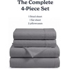 image:imageBeckham Hotel Collection 100 Cotton Queen Sheet Set 4Piece Light Gray  500 Thread Count Silky Soft Weave Breathable AntiPilling 16Inch Pocket AllAround Elastic Gets Softer with Every Wash04  Dark Gray