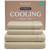 image:imageBeckham Hotel Collection Queen 4 Piece Cooling Sheet Set for Hot Sleepers Silky Soft Breathable amp Cooling Summer Bed Sheets  Fits Mattress Up to 16 Deep Pockets  Wrinkle amp Fade Free Gray05  Sand